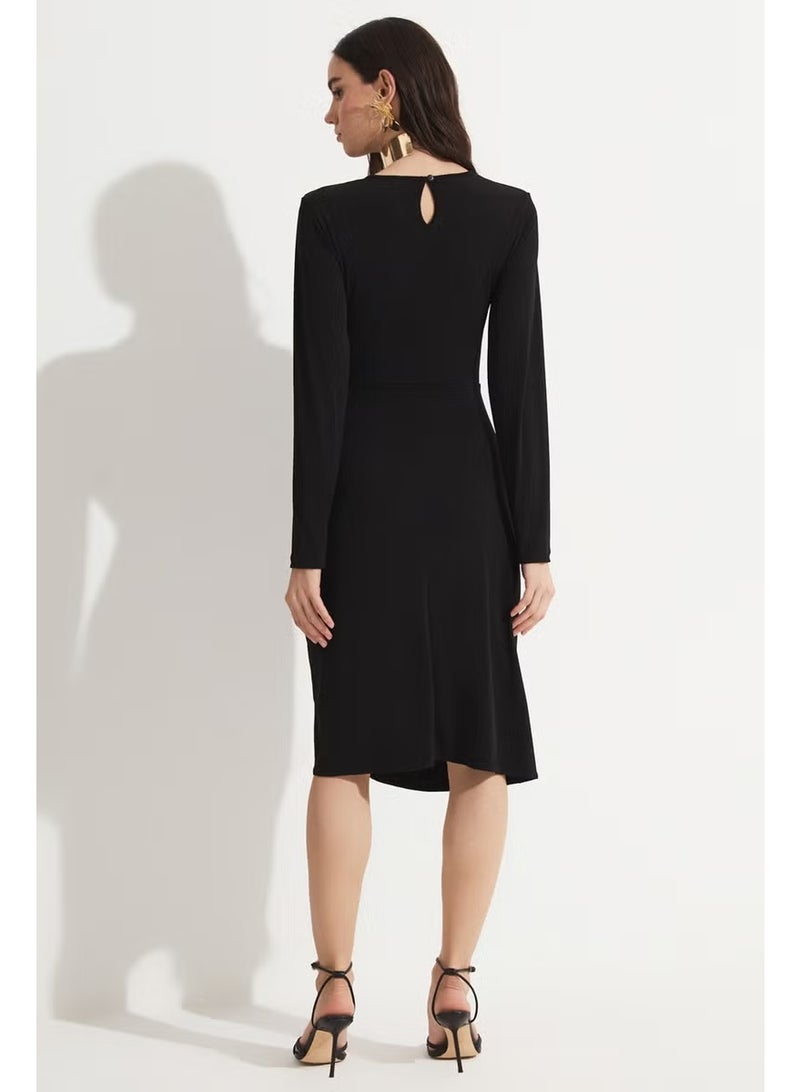 JUNE Ruched Knit Dress - Image 5